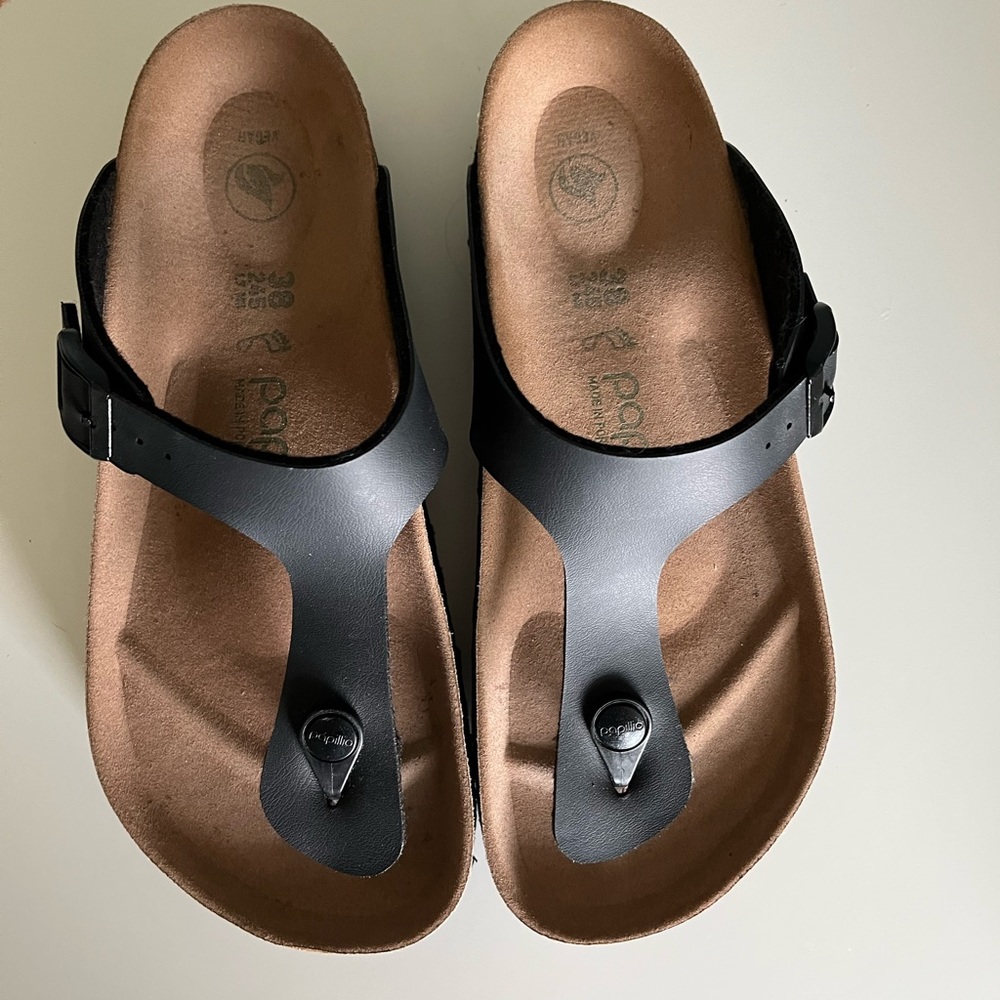 Birkenstock Gizeh Platform black sandals size 38